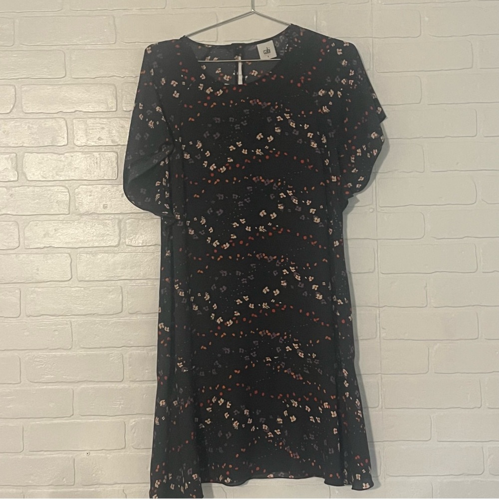 Cabi Womens Dress Floral Flowy Flutter Sleeves Work Office Short Sleeves Small - Picture 6 of 11